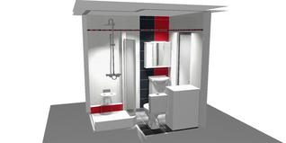 3D návrh rekonstrukce bytového jádra byt 1+1