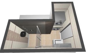 Návrh ve 3D pro budoucí rekonstrukci bytového jádra