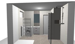 3D rekonstrukce koupelny a WC v RD - 2. nadzemní podlaží