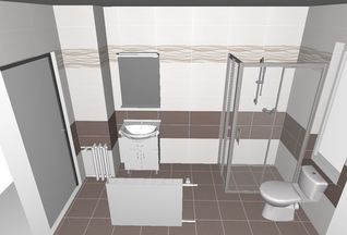Vizualizace rekonstrukce koupelny na Třebíčsku
