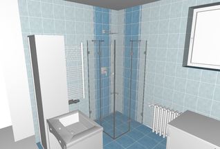 3D Vizualizace koupelny a WC v Měříně